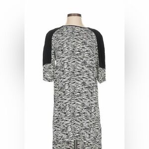 French Connection Black and White Space-Dye Raglan Sleeve Dress
